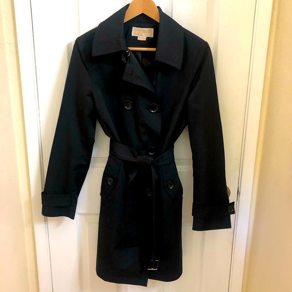 Michael Kors Black Trench Coat size M - Picture 1 of 4